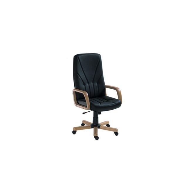 Scaun directorial piele naturala 5900 negru drm91