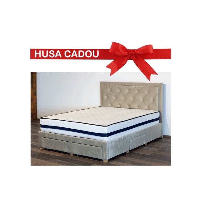 Saltea ortopedica, iris super lux comfort, 160x190x26cm, fermitate tare, cu plasa de arcuri tip bonell, sistem de aerisire banda spaceair, saltsib drm780