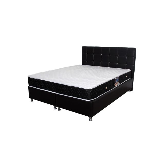 Saltea ortopedica, praga 90x190x22 cm, cu plasa de arcuri tip bonell, box spring system, fermitate medie, sistem de aerisire perimetral, saltsib drm1433