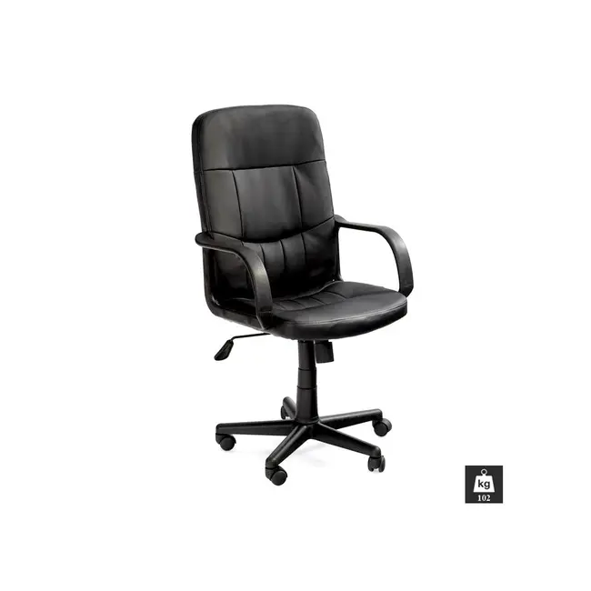 Scaun de birou hm denzel, piele ecologica, mecanism balansare, inaltime ajustabila, 102 kg, 110x58x45 cm, negru drm2039