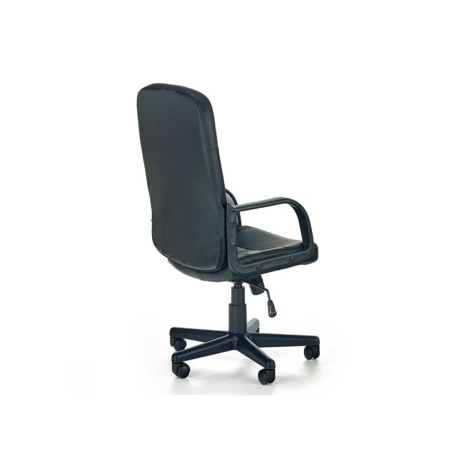 Scaun de birou hm denzel, piele ecologica, mecanism balansare, inaltime ajustabila, 102 kg, 110x58x45 cm, negru drm2039