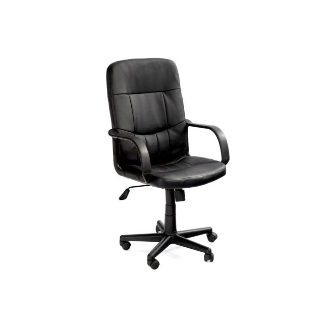 Scaun de birou hm denzel, piele ecologica, mecanism balansare, inaltime ajustabila, 102 kg, 110x58x45 cm, negru drm2039