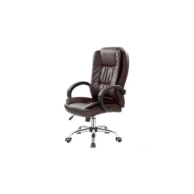 Scaun directorial mh rudy, ergonomic, mecanism balans, piele ecologica, confort sporit, inaltime reglabila, 110 kg, maro drm2196