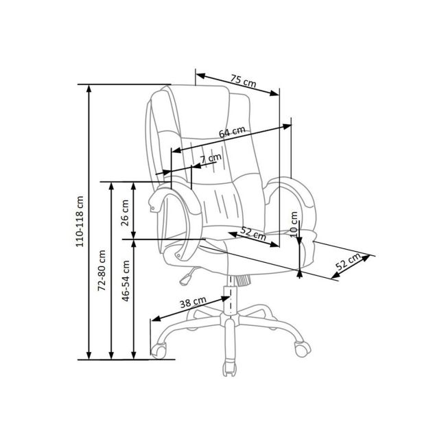 Scaun directorial hm relax, ergonomic, mecanism balans, piele ecologica, confort sporit, inaltime reglabila, 110 kg, maro drm2196