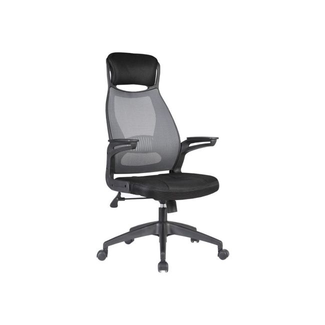 Scaun directorial hm solaris, mesh, cadru polipropilena, inaltime ajustabila, sistem de balansare, cu tetiera, 110 kg, 124x58x62 cm, gri drm2224