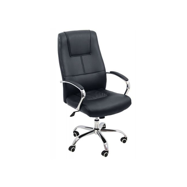 Scaun directorial off 324, piele ecologica, baza cromata, mecanism de balans, suport lombar, 100 kg drm2257