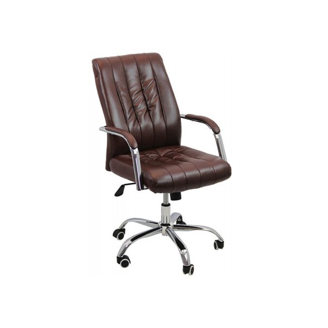 Scaun directorial off 325, piele ecologica, baza cromata, mecanism de balans, 100 kg drm2255