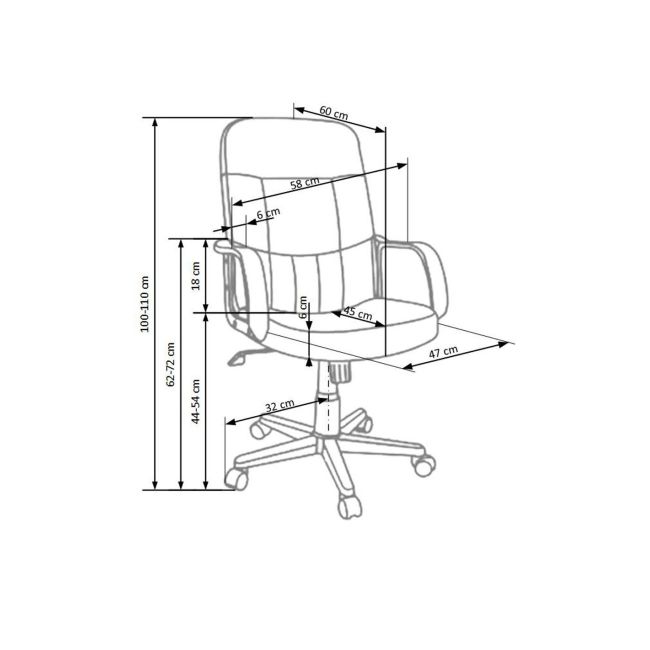 Scaun birou hm denzel, piele ecologica, directorial, mecanism balansare, inaltime ajustabila, 102 kg, maro drm2752