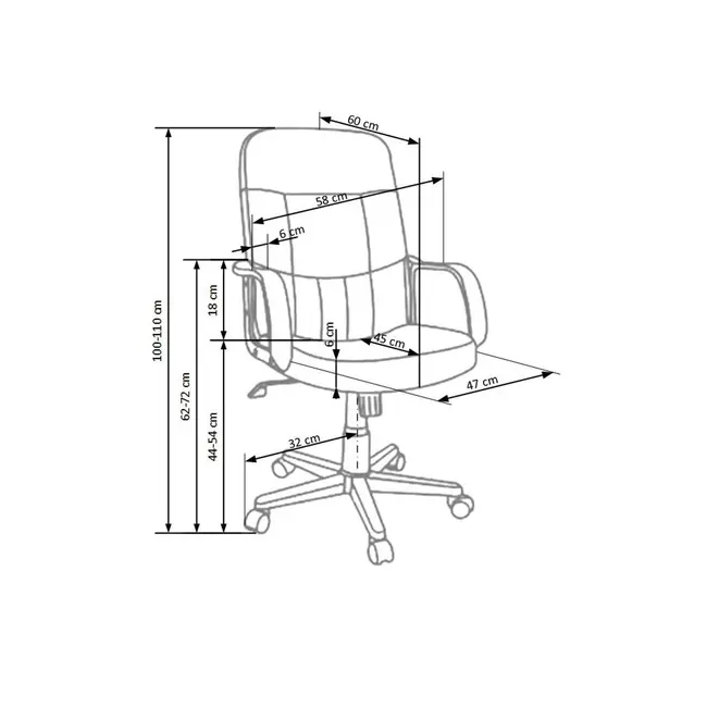 Scaun birou hm denzel, piele ecologica, directorial, mecanism balansare, inaltime ajustabila, 102 kg, maro drm2752