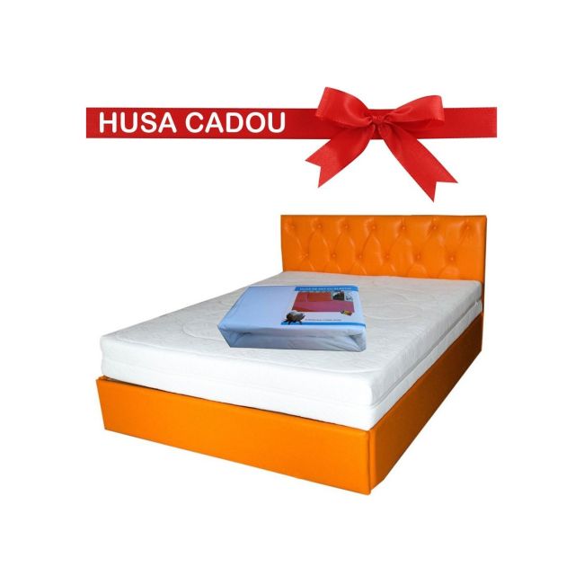 Saltea cu arcuri, cronos hr spring comfort 180x200x24cm, cu spuma poliuretanica hr 3,5 cm pe ambele fete, husa detasabila tricot, hipoalergenic, fermitate medie, saltsib drm3554