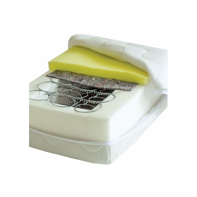 Set saltea cu arcuri, cronos hr spring comfort 160x200x24cm, cu spuma poliuretanica hr 3,5 cm pe ambele fete, husa detasabila tricot, hipoalergenic, fermitate medie, saltsib plus husa matlasata, colturi rotunjite, lavabila la  95°c drm3573