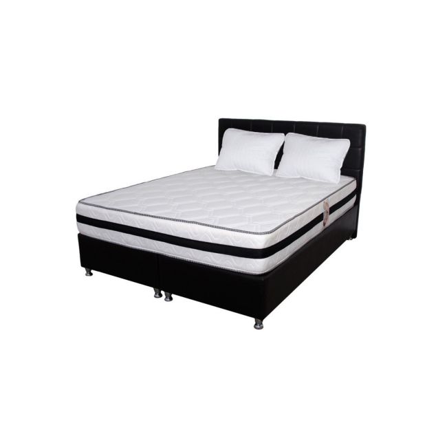 Set saltea ortopedica, cu arcuri, memory super ortopedic azalee, 140x190x25cm, fermitate mediu spre tare, cu plasa de arcuri bonell, memory foam 5 cm, sistem de aerisire spaceair, salt confort plus 2 perne microfibra, 50x70cm drm4233