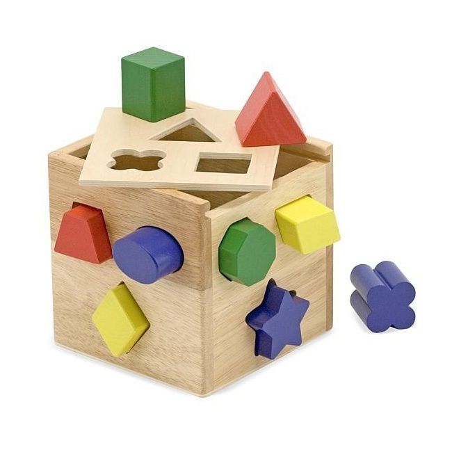 Cub din lemn cu forme de sortat Melissa and Doug - OKEMD0575