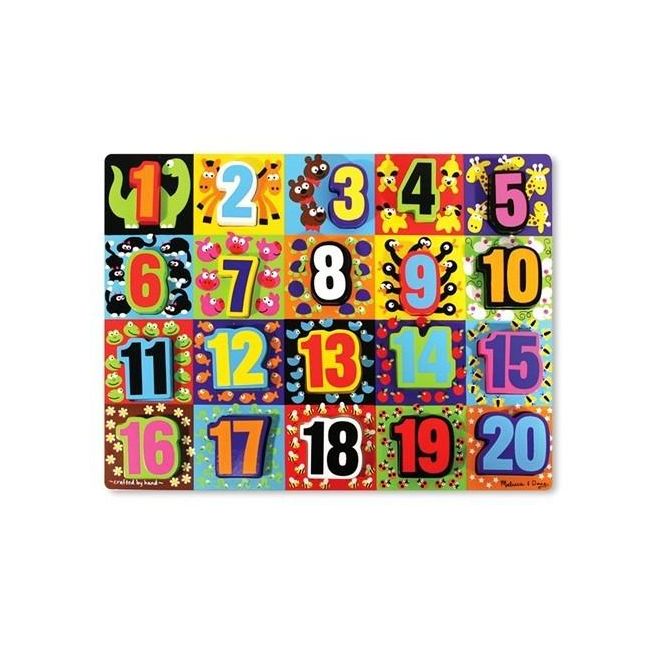 Melissa and Doug - Puzzle lemn in relief Numere de la 1 la 20 - OKEMD3832