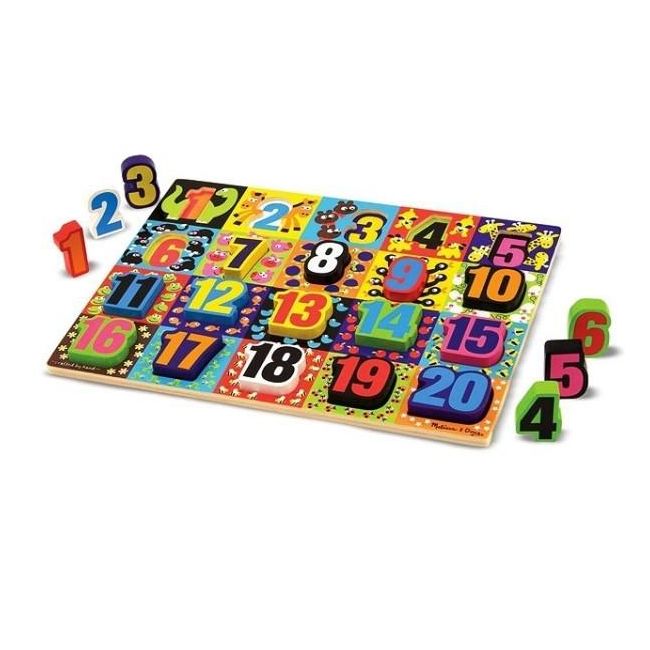 Melissa and Doug - Puzzle lemn in relief Numere de la 1 la 20 - OKEMD3832