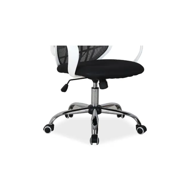 Scaun de birou cu mesh sl dexter, cadru cromat, mecanism de balans, roti pivotante, 100 kg, alb/negru drm4770