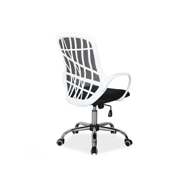 Scaun de birou cu mesh sl dexter, cadru cromat, mecanism de balans, roti pivotante, 100 kg, alb/negru drm4770