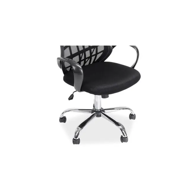 Scaun de birou cu mesh sl dexter, cadru cromat, mecanism de balans, roti pivotante, 100 kg, negru drm4771