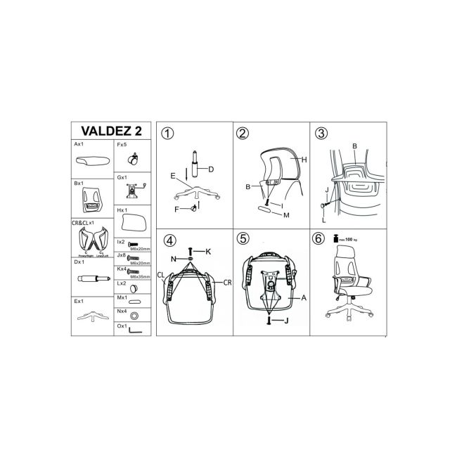 Copy of scaun birou hm valdez negru drm10266