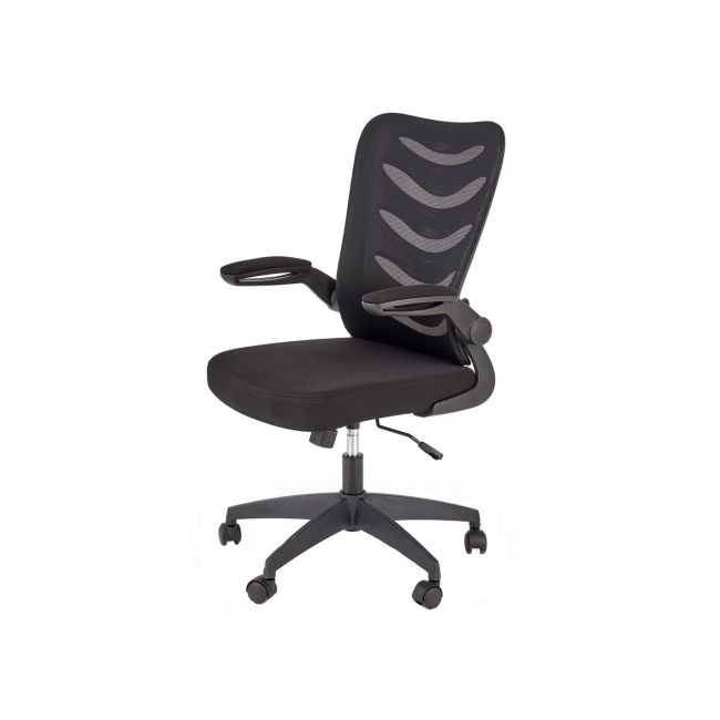 Scaun birou cu mesh hm lovren, ergonomic, inaltime reglabila, cotiere rabatabile, baza polipropilena, 100 kg, negru drm8806