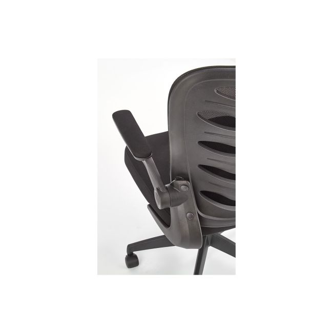 Scaun birou cu mesh hm lovren, ergonomic, inaltime reglabila, cotiere rabatabile, baza polipropilena, 100 kg, negru drm8806