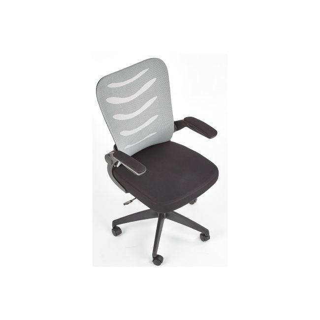 Scaun birou cu mesh hm lovren, ergonomic, suport lombar, inaltime reglabila, cotiere rabatabile, baza polipropilena, 100 kg, negru/gri drm8807