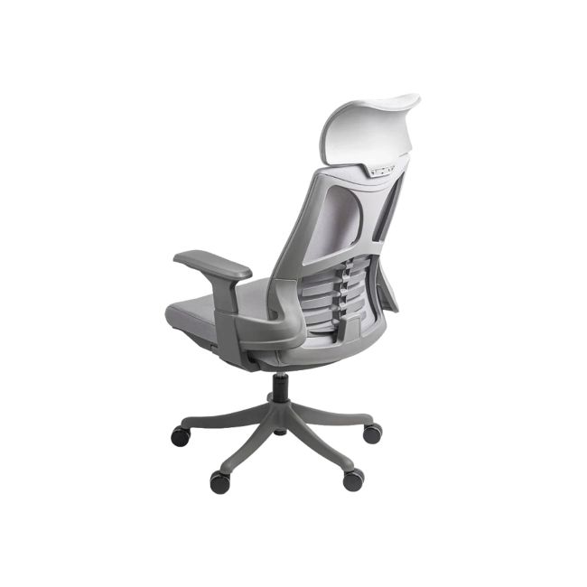 Scaun de birou syyt 9514, ergonomic, mesh, cu tetiera, mecanism de balans, cadru polipropilena, 110 kg, gri drm10267