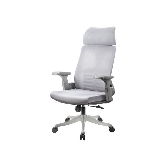 Scaun de birou syyt 9514, ergonomic, mesh, cu tetiera, mecanism de balans, cadru polipropilena, 110 kg, gri drm10267
