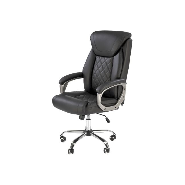 Scaun directorial hm helder, piele ecologica, robust, inaltime reglabila, mecanism de balansare, 100 kg, negru drm10297