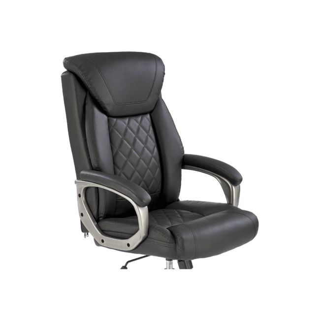 Scaun directorial hm helder, piele ecologica, robust, inaltime reglabila, mecanism de balansare, 100 kg, negru drm10297