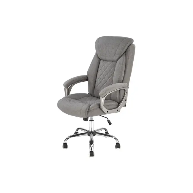 Scaun directorial hm helder 2, stofa, cadru metalic cromat, mecanism de balansare, 100 kg, gri drm10298