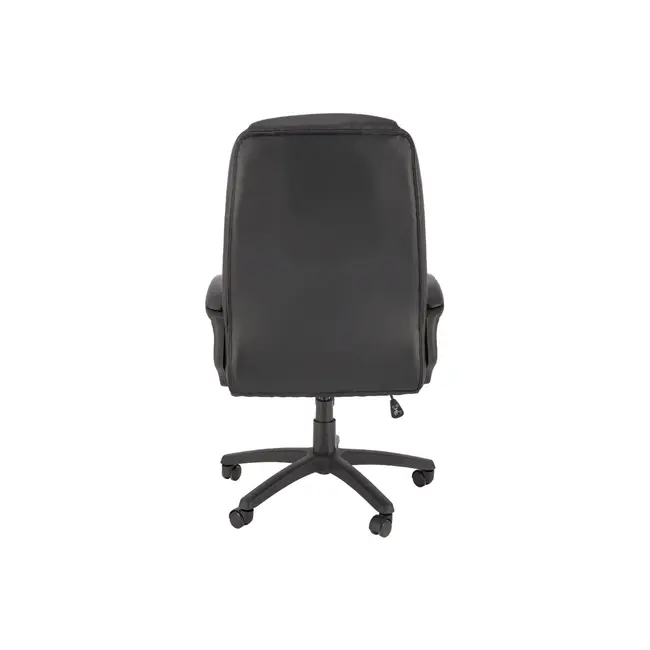 Scaun directorial hm mario, piele ecologica, suport lombar, baza polipropilena, roti pivotante, mecanism de balans, roti de cauciuc,100 kg, negru drm10303