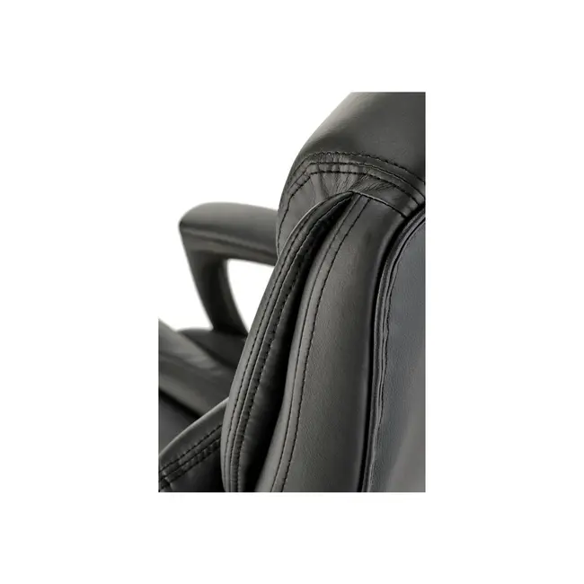 Scaun directorial hm mario, piele ecologica, suport lombar, baza polipropilena, roti pivotante, mecanism de balans, roti de cauciuc,100 kg, negru drm10303