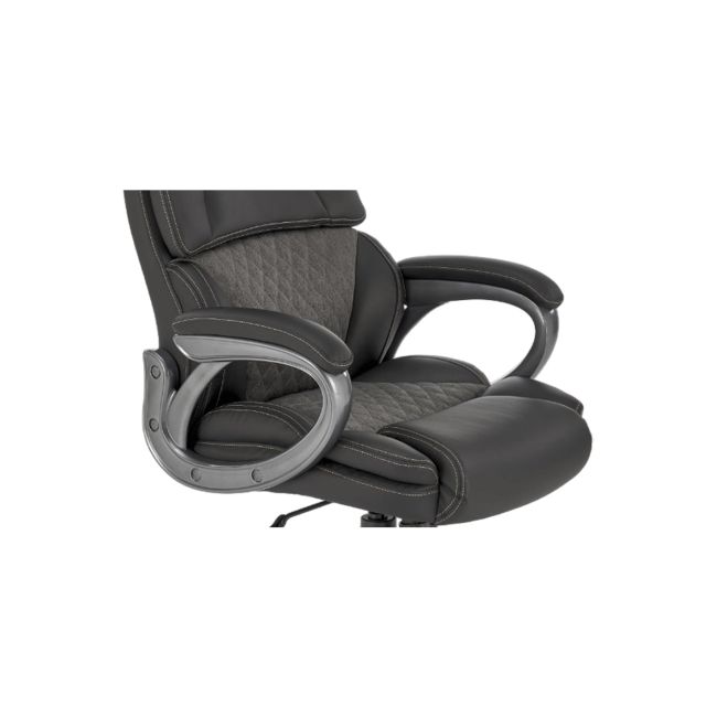 Scaun directorial hm steven, piele ecologica/stofa, mecanism de balansare, negru drm10301