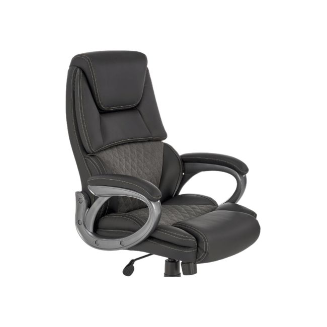 Scaun directorial hm steven, piele ecologica/stofa, mecanism de balansare, negru drm10301
