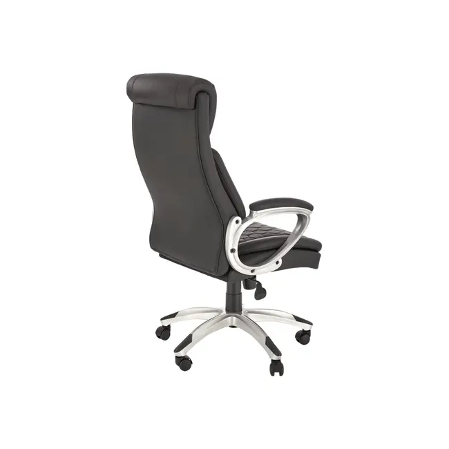 Scaun directorial hm thomas, piele ecologica, mecanism de balansare, cadru polipropilena, 100 kg, negru drm10302