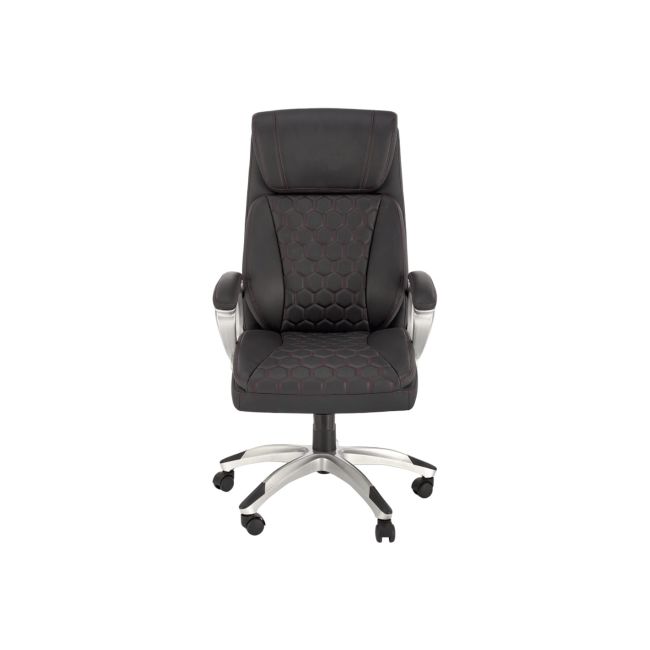 Scaun directorial hm thomas, piele ecologica, mecanism de balansare, cadru polipropilena, 100 kg, negru drm10302