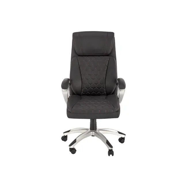 Scaun directorial hm thomas, piele ecologica, mecanism de balansare, cadru polipropilena, 100 kg, negru drm10302