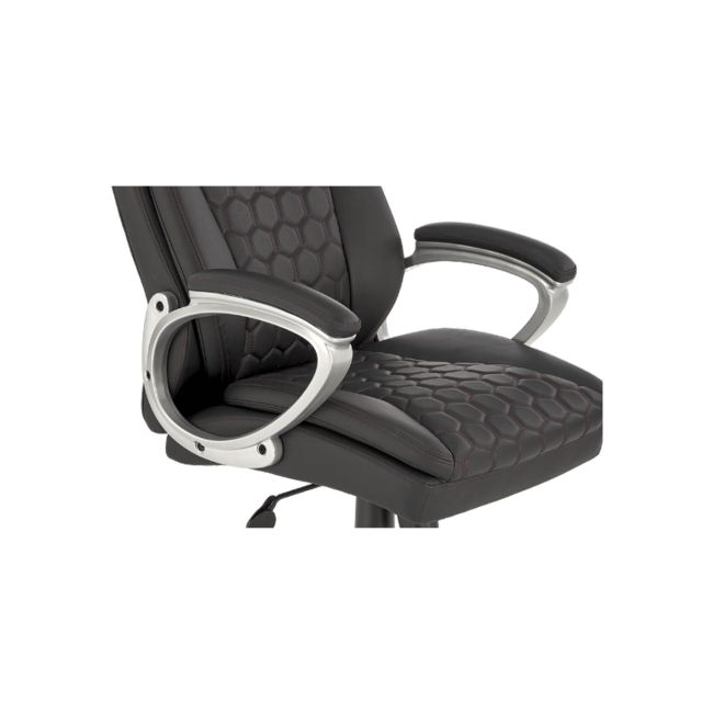 Scaun directorial hm thomas, piele ecologica, mecanism de balansare, cadru polipropilena, 100 kg, negru drm10302