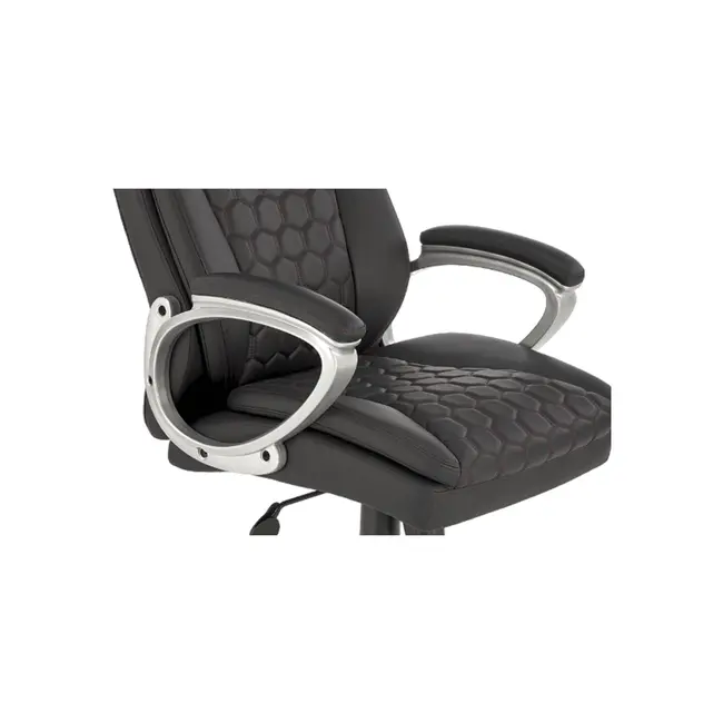 Scaun directorial hm thomas, piele ecologica, mecanism de balansare, cadru polipropilena, 100 kg, negru drm10302