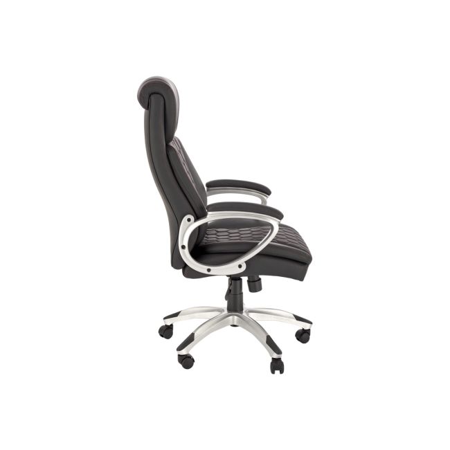 Scaun directorial hm thomas, piele ecologica, mecanism de balansare, cadru polipropilena, 100 kg, negru drm10302