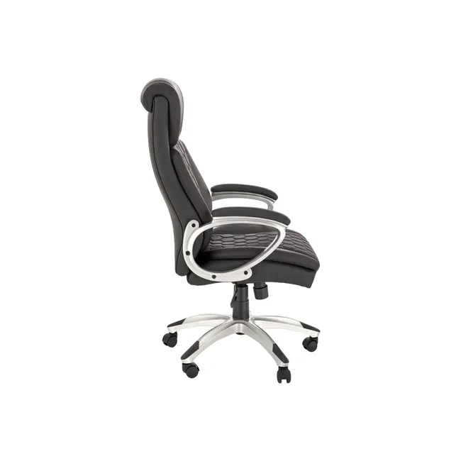 Scaun directorial hm thomas, piele ecologica, mecanism de balansare, cadru polipropilena, 100 kg, negru drm10302