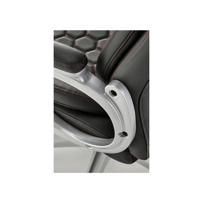 Scaun directorial hm thomas, piele ecologica, mecanism de balansare, cadru polipropilena, 100 kg, negru drm10302