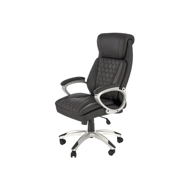 Scaun directorial hm thomas, piele ecologica, mecanism de balansare, cadru polipropilena, 100 kg, negru drm10302