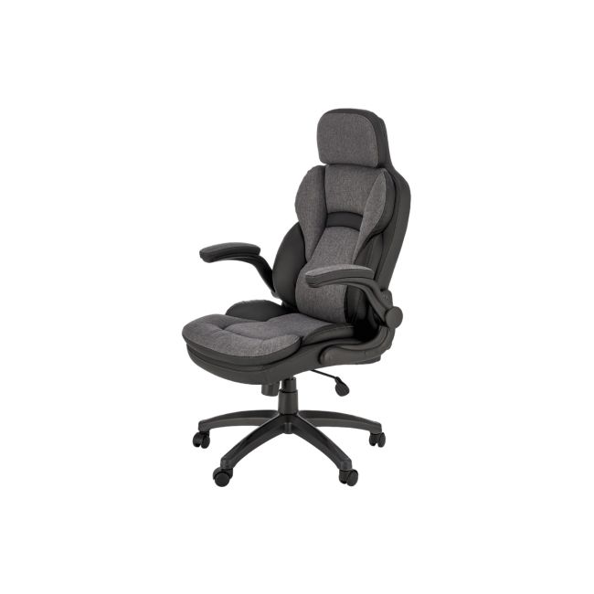 Scaun directorial hm valerio, stofa si piele ecologica, sarcina maxima 100 kg, negru/gri drm10304