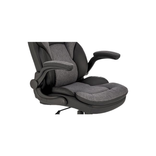 Scaun directorial hm valerio, stofa si piele ecologica, sarcina maxima 100 kg, negru/gri drm10304