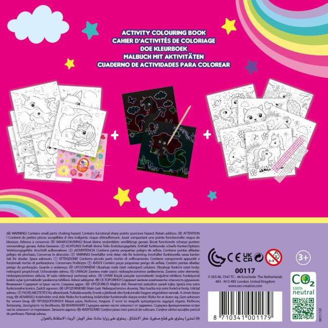 Carte de colorat cu activitati 3 in 1 unicorn sa00117
