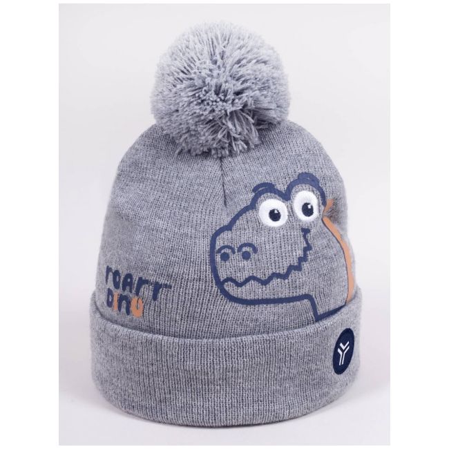 Fes de iarnă pentru băieței cu pompon, model dino czz-0478c