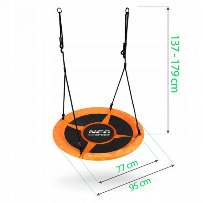 Leagan tip cuib pentru copii xxl, 95 cm, 150 kg, neo-sport 1004, portocaliu edeedi1004