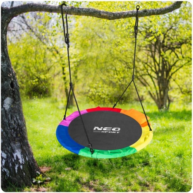 Leagan tip cuib pentru copii xxl, 95 cm, 150 kg, neo-sport 1040, multicolor edeedi1040